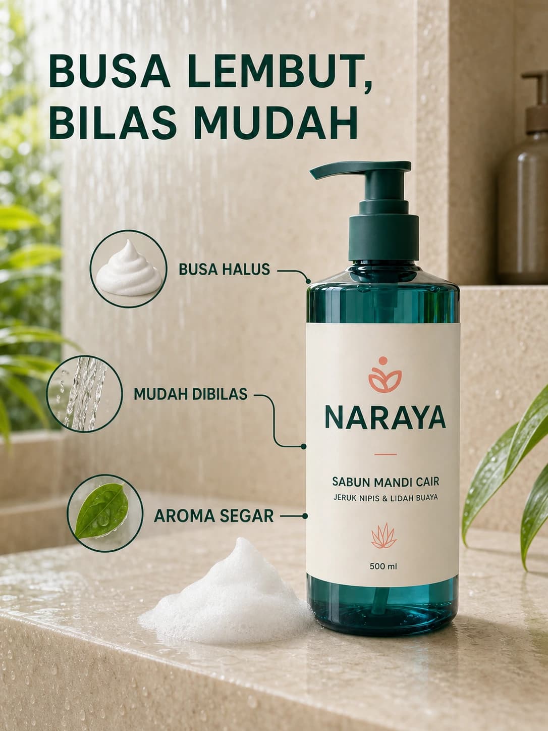 Sabun mandi — Di kamar mandi